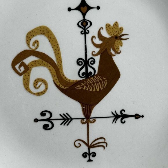 Edwin Knowles Weather Vane Rooster MCM Farmcore 10 1/4 Dinner Plate - Picture 4 of 5